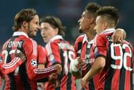 Stephan El Shaarawy (R), 19, became AC Milan's youngest ever Champions League scorer